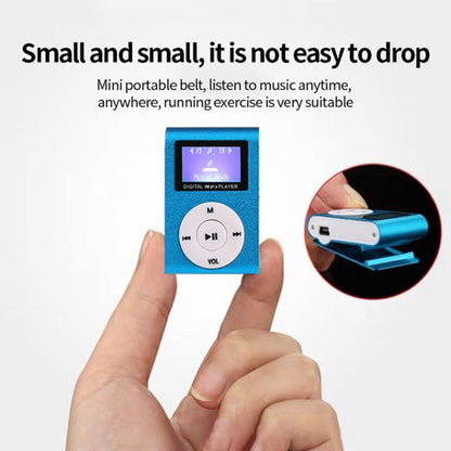 Mini Lavalier Metal MP3 Music Player with Screen, Without Memory Card