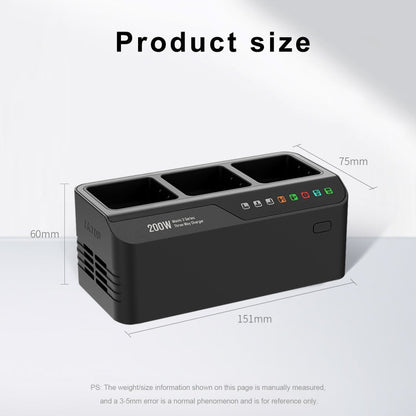 For DJI Mavic 3 Series LKTOP 200W 3-Channel Battery Charger, US Plug, EU Plug