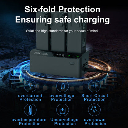 For DJI Mavic 3 Series LKTOP 200W 3-Channel Battery Charger, US Plug, EU Plug