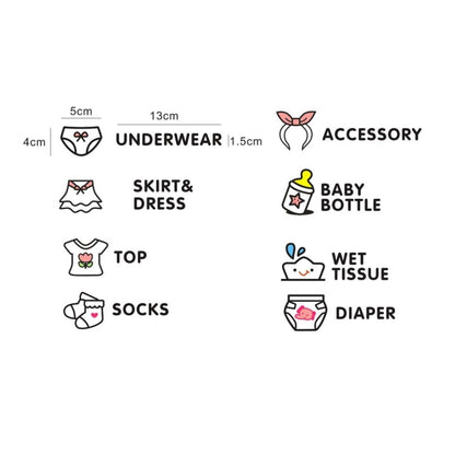 Baby Room Bedroom Wall Sticker Girls Baby Clothes Logo Classification Removable Stickers
