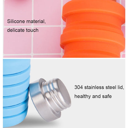 500ml Outdoor Sports Silicone Telescopic Cup Portable Foldable Travel Water Kettle, Blue Handle Lid, Orange Handle Lid, Gray Handle Lid, Purple Handle Lid, Black Handle Lid
