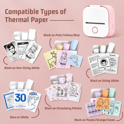 For Phomemo T02 3rolls Bluetooth Printer Thermal Paper Label Paper, 53mmx6.5m 10 Years Black on White No Adhesive, 50mmx3.5m 2 Years Black on White Sticker, 50mmx3.5m 10 Years Black on White Sticker, 50mmx3m 5 Years Blue on White Sticker               ...