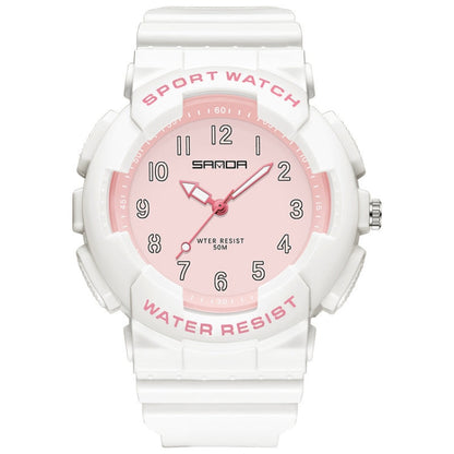 SANDA Small Fresh Digital All-match Waterproof Luminous Student Watch