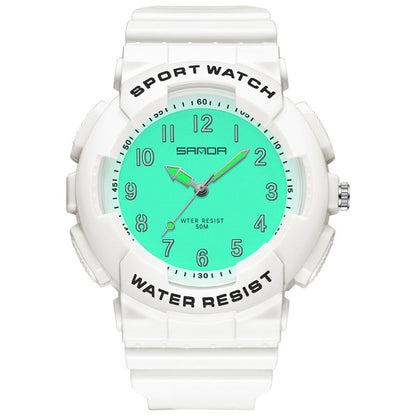 SANDA Small Fresh Digital All-match Waterproof Luminous Student Watch