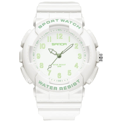 SANDA Small Fresh Digital All-match Waterproof Luminous Student Watch