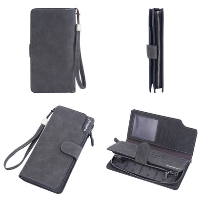Baellerry Matte Leather Multi-card Slot Men Clutch Bag Zip Buckle Vintage Wallet