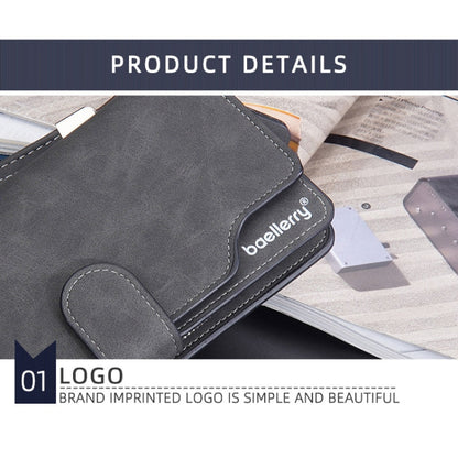 Baellerry Matte Leather Multi-card Slot Men Clutch Bag Zip Buckle Vintage Wallet