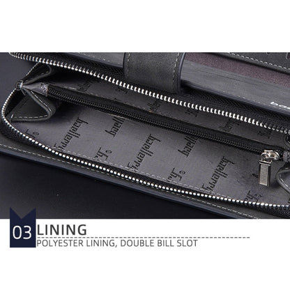 Baellerry Matte Leather Multi-card Slot Men Clutch Bag Zip Buckle Vintage Wallet