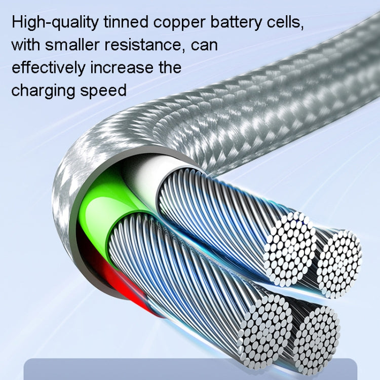 ROMOSS CB25 3 In 1 3.5A  8 Pin + Micro USB + Type C/USB-C Cable, 1m