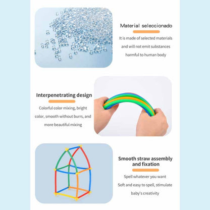 DIY Plastic 4D Straw Building Blocks Joint Funny Development Toys, 50pcs Pipe+50 Connectors, 100pcs Pipe+50 Connectors, 100pcs Pipe+100 connectors, 150pcs Pipe+150 connectors, 200pcs Pipe+200 Connectors, 250pcs Pipe+250 Connectors                      ...