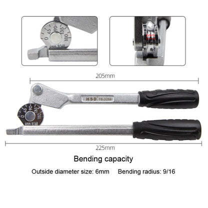 Manual Stainless Steel Pipe Iron Tube Bender Air Conditioner Copper Pipe Aluminum Pipe Bender, HSD TB-3206 6mm Diameter, HSD TB-3208 8mm Diameter, HSD TB-3210 10mm Diameter, HSD TB-3212 12mm Diameter
