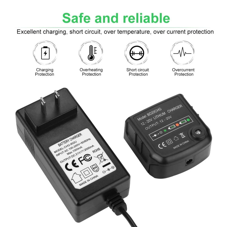 BD20CHG For Battery 20V Lithium Battery Charger Electric Tool Accessories, US, EU
