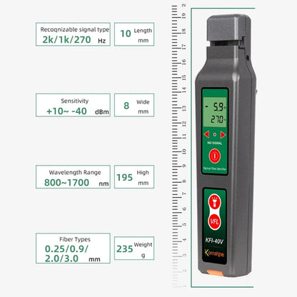Komshine Fiber Optic Identifier Optical Cable Signal Direction Identifier With VFL Red Light 10mW, KFI-40V