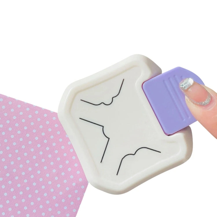3 In 1 Fancy Corner Cutter Multi-angle Corner Cutter Chamfering Embosser, Beauty Corner (Purple), Round Corner (Green), Round Corner (Blue)