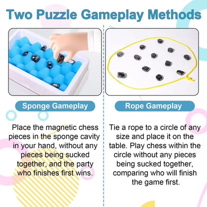Magnetic Chess Game Fun Table Strategy Game for Kids and Adults, Sponge Model, Rope Model, Sponge Model Rock Chess, Rope Model Rock Chess