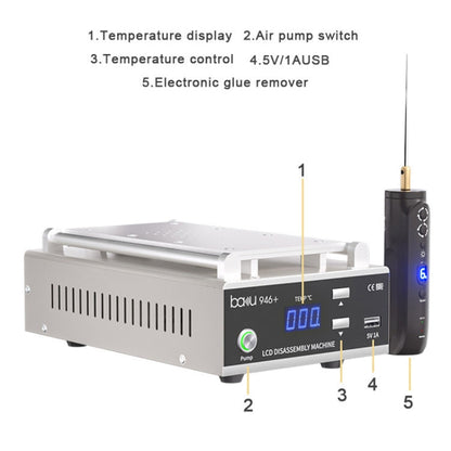 Baku BA-946+ 9 Inch 450W Phone Screen Separator With Electronic Glue Remove, 110V US Plug, 220V EU Plug