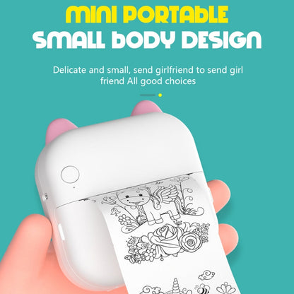 M5 Mini Cartoon Portable Bluetooth Printer Photo Thermal Printer, Blue, Pink