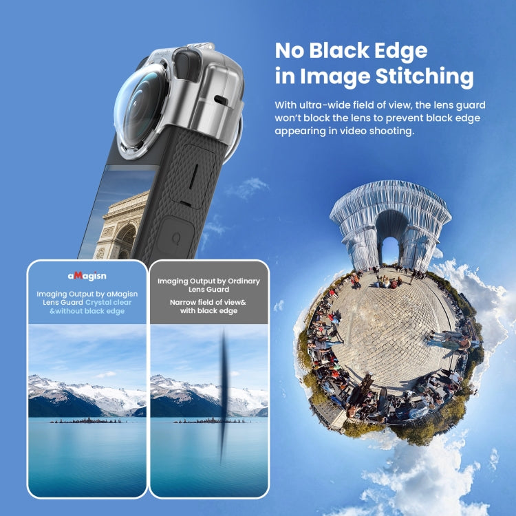 For Insta360 X3 AMagisn Protective Camera Accessories, Lens Guard, Silicone Case, Lens Guard+Case
