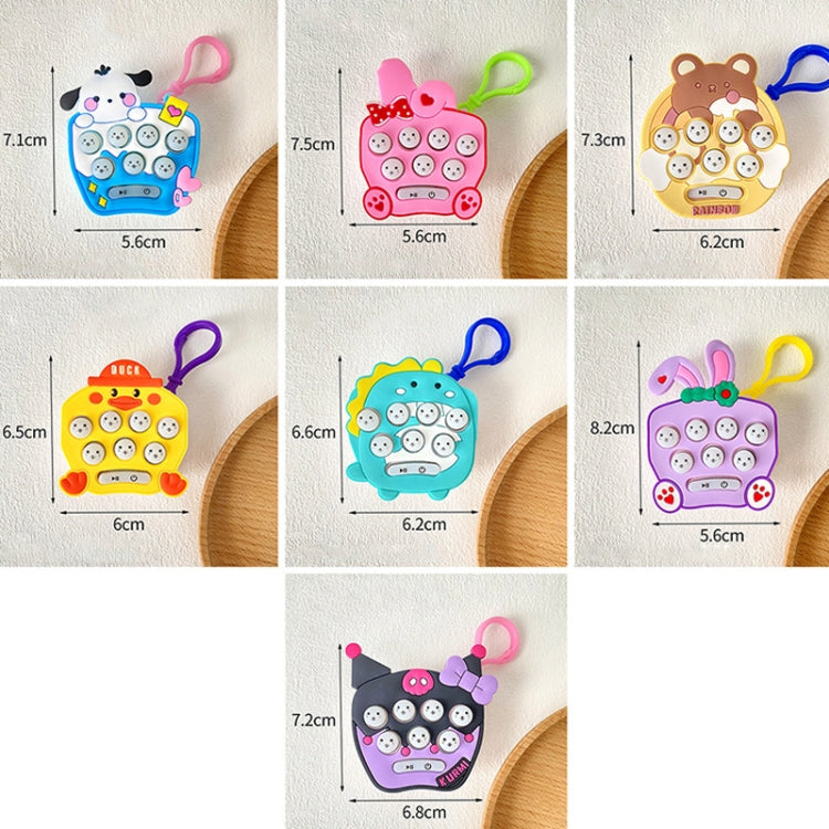 Cartoon Pattern Mini Palm Gaming Machine Play Mouse Electronic Lighting Decompressing Toy Keychain, Carrot Rabbit