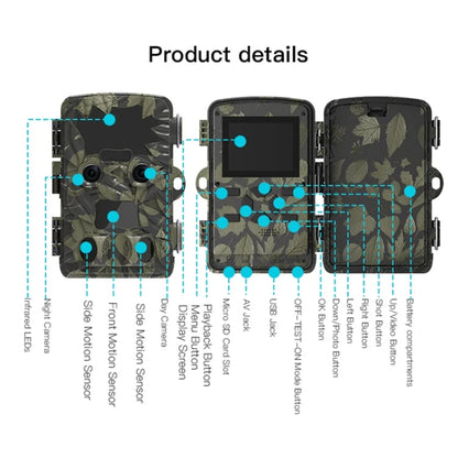 H8201 4K Dual Lens Infrared Camera 32MP HD Night Vision Monitoring Animal Field Outdoor Camera, H8201