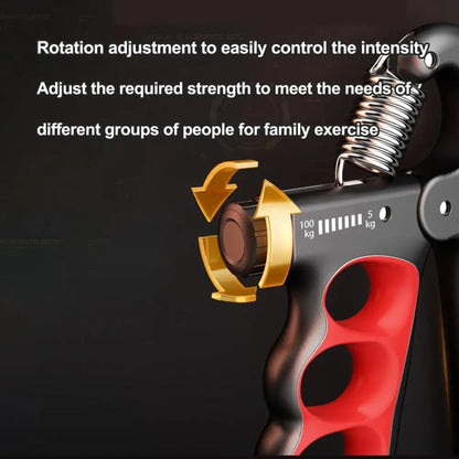 5-100kg Adjustable Hand Grip Strengthener Arm Muscle Exerciser, Electronic Counter Orange, Electronic Counter Red, Electronic Counter Gray, Mechanical Counter Orange, Mechanical Counter Red, Mechanical Counter Gray