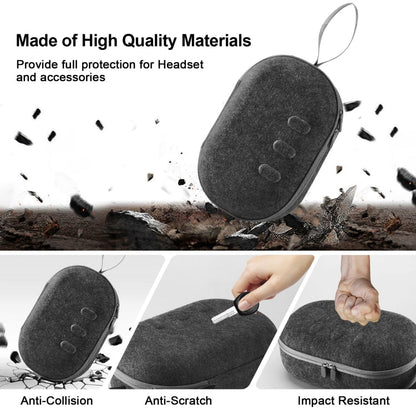JYS-MQ018 For Apple Vision Pro / Meta Quest 3 VR Glasses Storage Bag Anti-fall and Anti-scrape Portable Bag, Black, Grey
