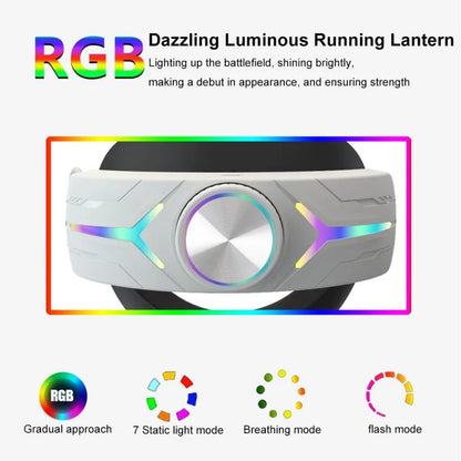For Meta Quest 3 USB Rechargeable RGB Lighting Effect Adjustable Foldable Headset, For Meta Quest 3 (Elite), For Meta Quest 3 (White), For Meta Quest 3 (Black)