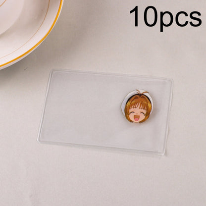 10pcs Transparent Antimagnetic Spoof Avatar ID Card Cover, Ultraman, Spider-Man, Black, Purple, Sakura, Batman