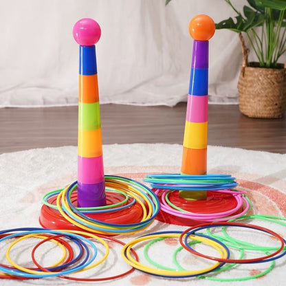 Night Market Stall Detachable Throwing Hoop Toys Children Parent-Child Games, 1 Tower 3 Circles, 1 Tower 9 Circles, 1 Tower+12 Circles, 1 Tower 18 Circles, 1 Tower 24 Circles, 1 Tower+36 Circles, 2 Towers 30 Circles, 2 Towers 48 Circles