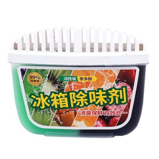 Activated Carbon Refrigerator Deodorizer Dual-Action Home Freezer Sterilization Deodorization Box, 120g