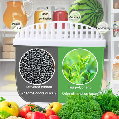 Activated Carbon Refrigerator Deodorizer Dual-Action Home Freezer Sterilization Deodorization Box, 120g