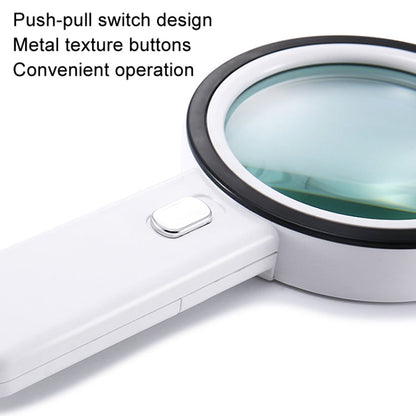 30X Magnifier With Violet Light Students Elderly Reading Maintenance Magnifying Glass, 125mm 13 Lights