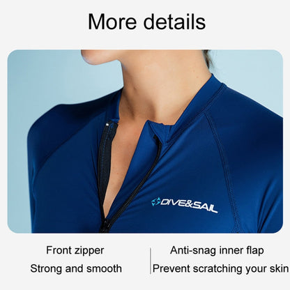 DIVE & SAIL Ladies Summer Thin Wetsuit Breathable Sunscreen Long Sleeve Quick Dry Swimsuit, S, M, L, XL, XXL