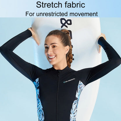 DIVE & SAIL Ladies Summer Thin Wetsuit Breathable Sunscreen Long Sleeve Quick Dry Swimsuit, S, M, L, XL, XXL
