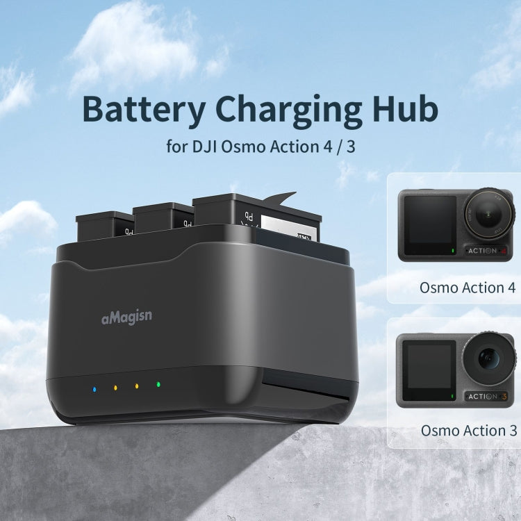 For DJI Osmo Action 4 / 3 AMagisn Battery Charger Seat, For DJI Osmo Action 4 / 3