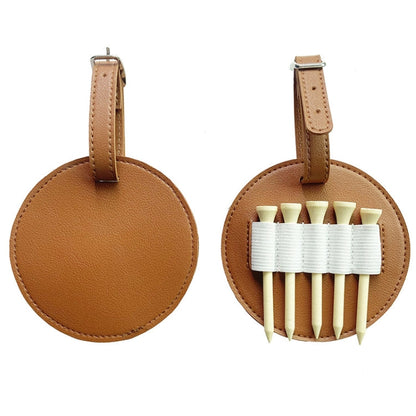 Leather Outdoor Waist Hanging Golf Spike Insert Pocket Storage Bag, Double-sided Black, Double-sided Brown, Single-sided Black, Single-sided Brown