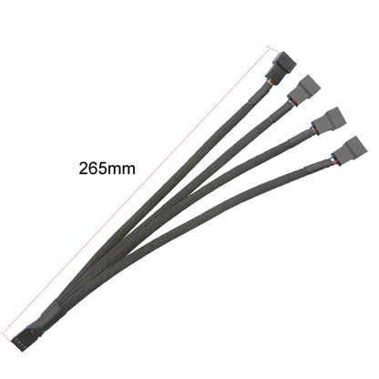 Computer PWM Temperature Control Cooling Fan Extension Cable Chassis HUB Connector, 0.27m