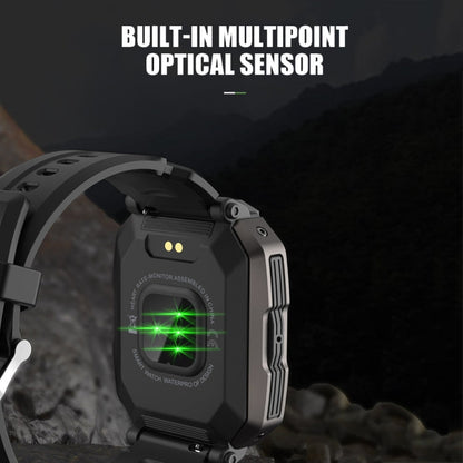 C20Plus 1.81-inch Health Monitoring Waterproof Bluetooth Call Smart Watch, Camouflage Green
