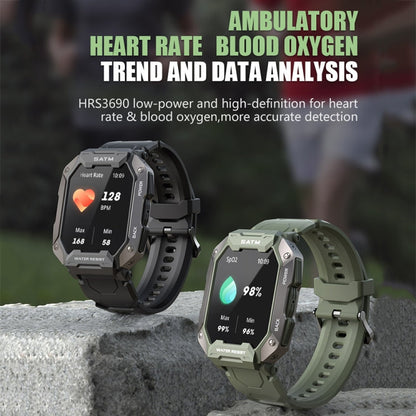 C20Plus 1.81-inch Health Monitoring Waterproof Bluetooth Call Smart Watch, Camouflage Green