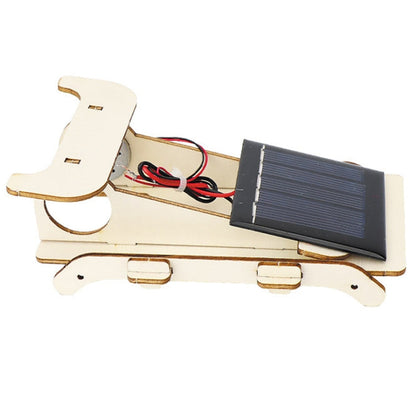Solar Car DIY Wooden Assembly Children Educational Toy Science Technology Creator Work