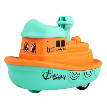 Children Toy Press Cartoon Inertia Car Baby Educational Toy Car Gift, Aircraft Purple, Aircraft Yellow, Aircraft Orange, Ship Purple, Ship Yellow, Ship Orange