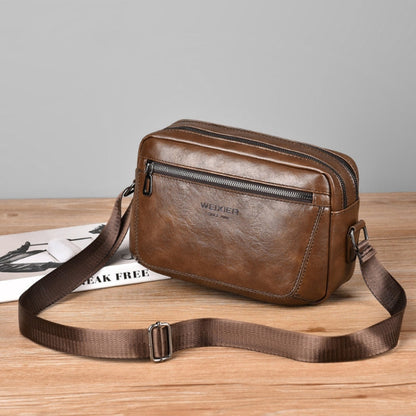 WEIXIER D523 Men Large Capacity Crossbody Single Shoulder Bag Casual PU Messenger Handbag