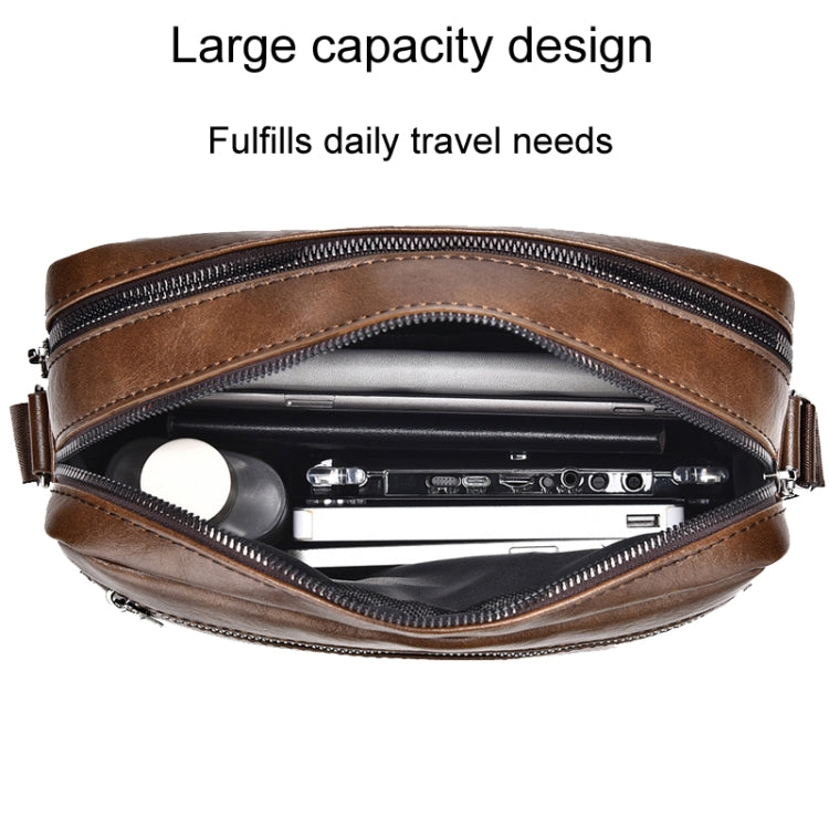 WEIXIER D523 Men Large Capacity Crossbody Single Shoulder Bag Casual PU Messenger Handbag