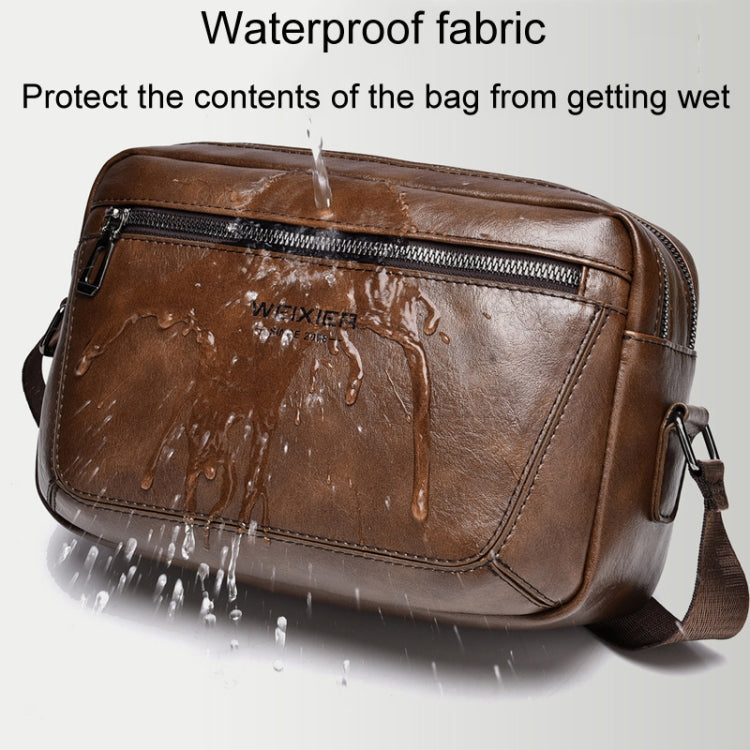 WEIXIER D523 Men Large Capacity Crossbody Single Shoulder Bag Casual PU Messenger Handbag