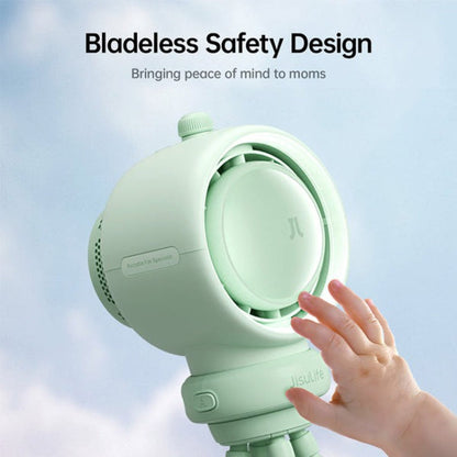 JisuLife Stroller Fan Life2S High Speed Energy Saving Stroller Mini Fan Octopus Bladeless Swingable Head Air Purifying Fan, Life2S