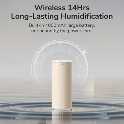 JisuLife HU16 Desktop Dual Mist Ports Humidifier, White Rechargeable, White Plug-in