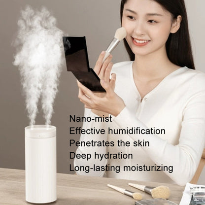 JisuLife HU16 Desktop Dual Mist Ports Humidifier, White Rechargeable, White Plug-in