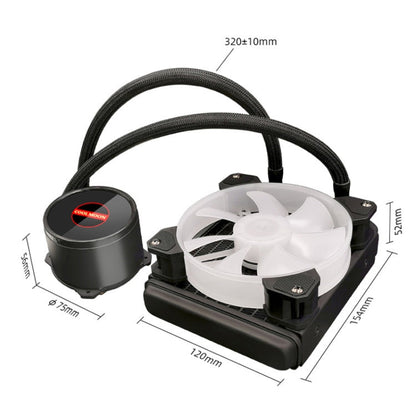 COOLMOON RGB120 5V ARGB Integrated Single Row Multi-Platform CPU Cooler, RGB120