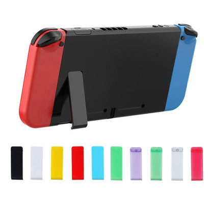For Nintendo Switch Console 2pcs Replacement Kickstand Back Shell Holder, Transparent White, Black, White, Red, Blue