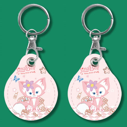 2pcs Cute Sensor Access Door Card Cover Keychain Elevator Water Drops Round Key Holder, Crocodile Bara, Lina Belle, Congratulations, Bow Tie Bear, English Winnie the Pooh, English Lotso, Melody, Cute Cinnamoroll, White Mickey Head, Muffled Pooh Bear   ...